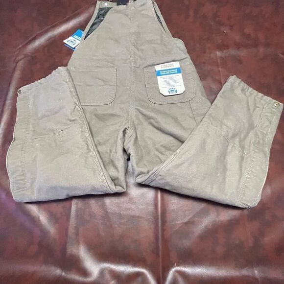 Polar‎ King youth insulated duck bib overalls tan, size large 14/16 - Picture 8 of 10